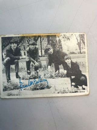 1964 T.  C.  G.  The Beatles Signed Trading Card 1st Series No.  22 Paul Mccartney