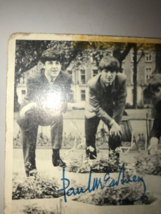 1964 T.  C.  G.  ThE Beatles Signed Trading Card 1st Series No.  22 Paul McCartney 3