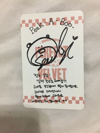 Official Red Velvet Seulgi Peek a boo Photocard Perfect Velvet 2