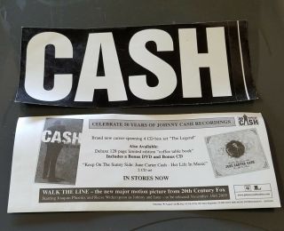 Johnny Cash Cash Bumper Sticker Celebrating 50 Years Of Cash 2005 (2x) Stickers