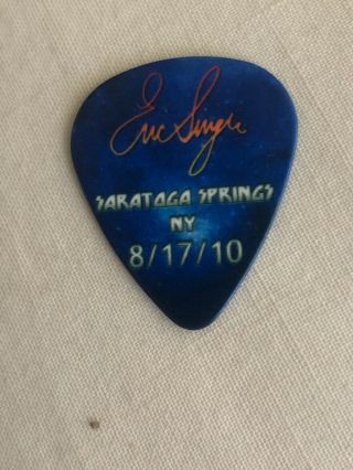 KISS Hottest Earth Tour Guitar Pick Eric Singer Signed Saratoga York 8/17/10 2