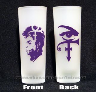 Prince Rogers Nelson Purple Love Symbol Frosted Shot Glass 2 Oz Tall Shooter