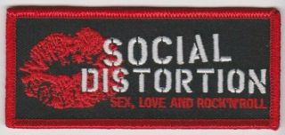 Social Distortion Iron - On Patch Sex Love And Rock N Roll Lips Logo