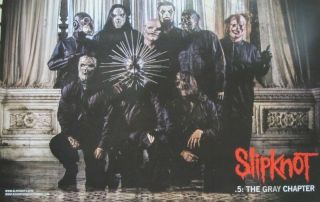 Slipknot 2014.  5 The Gray Chapter 2 Sided Promo Poster Flawless Old Stock