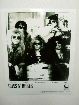 Guns & Roses Axl Rose Vintage Group 1987 8x10 B&w Promo Music Photo