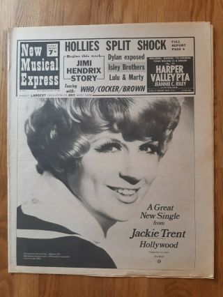 Nme Newspaper November 16th 1968 Jackie Trent Cover