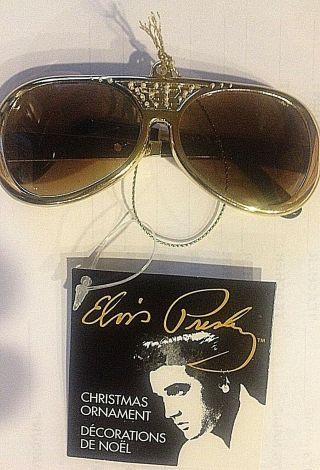 Elvis Presley Tcb Gold Sunglasses Keychain Christmas Ornament Kurt Adler