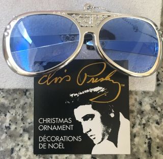 ELVIS PRESLEY TCB GOLD Sunglasses Keychain Christmas Ornament Kurt Adler 2