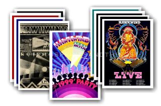 Hawkwind - 10 Promotional Posters - Collectable Postcard Set 1