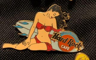 Hard Rock Cafe Nassau Bahamas Surfer Babe Girl Pin