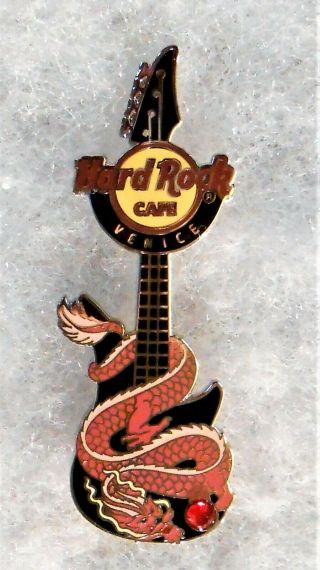 Hard Rock Cafe Venice Dragon Guitar Series Pink Dragon With Gem Pin 66822