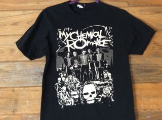 My Chemical Romance T - Shirt Vintage Skeleton Design Adult Small