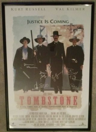 Rare Vintage Tombstone Cast Signed Poster W/coa Western Cowboy Movie