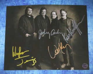 The Highwaymen 4x Signed Photo Johnny Cash,  Willie Nelson,  Waylon Jennings