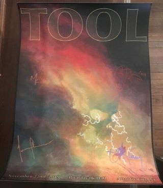 Tool Atlantic City Nj 11/22/19 Poster Signed By Band (limited 89/600)