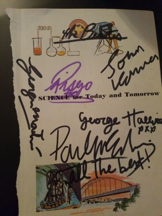 The Beatles And George Martin Signed Autograph L@@k Rare