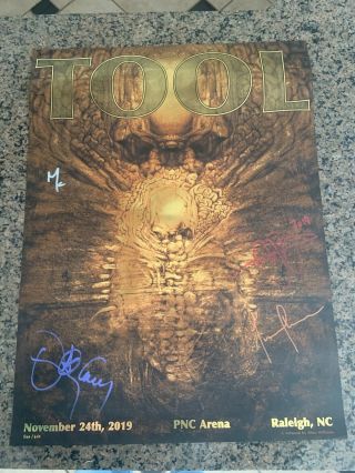 Tool Signed Poster 2019 Raleigh Nc Pnc Arena