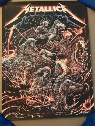 Metallica Miles Tsang Chicago Ap Poster Rare 2017 Only 30 Made