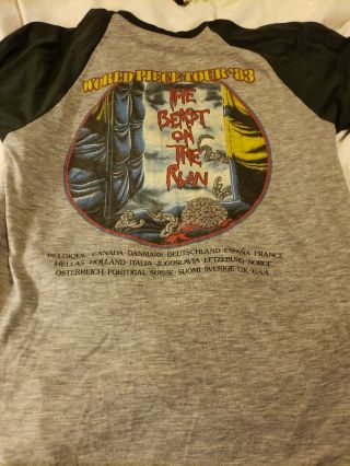 Vintage Iron Maiden Concert Shirt long 3/4 length sleeve large 1984 Powerslave 4