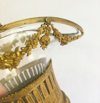 19th Century French Antique Dore Bronze Ormolu Crystal Basket Baccarat 10