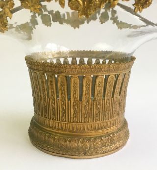 19th Century French Antique Dore Bronze Ormolu Crystal Basket Baccarat 8