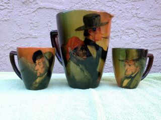 Rookwood Art Pottery Bruce Horsfall Standard Glaze Tankard And Mugs 1894