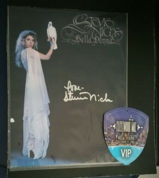 Fleetwood Mac Stevie Nicks signed autographed framed 8x11 photo,  VIP pass 5