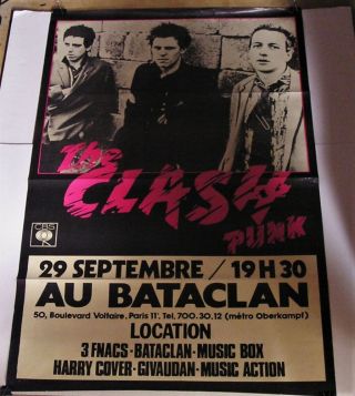 The Clash - 1977 Giant 47x31 Paris Subway Concert/promo Poster