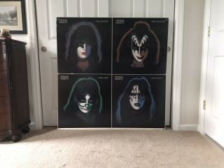 Extremely Rare Store Item 1978 Kiss Solo Album Board 48”x48” Seen In Movie Foxes