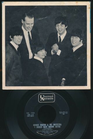 Beatles VERY RARE GEORGE MARTIN ' A HARD DAYS NIGHT ' PICTURE SLEEVE & 45 2