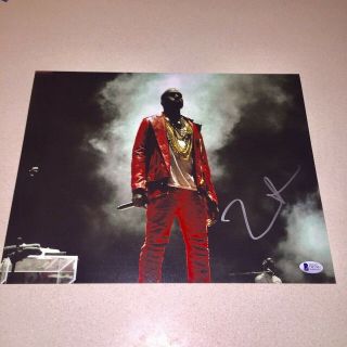 Kanye West Signed Autographed 11x14 Photo Yeezus Ye Rapper Beckett Bas Coa_