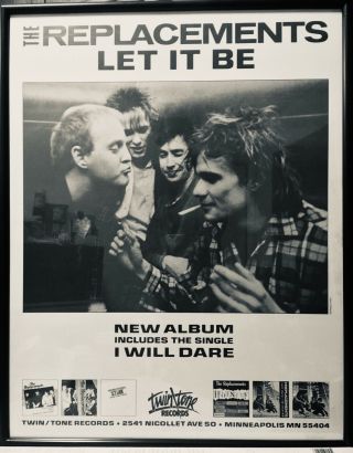 The REPLACEMENTS “LET IT BE” Promo Poster RARE TWIN TONE RECORDS 8