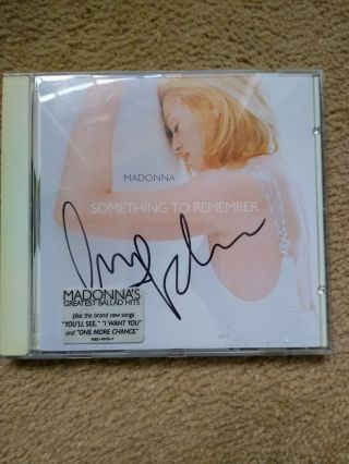 Madonna Something To Remember Cd Signed/autographed Very Rare Real Promo Proof