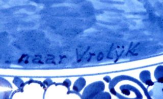 Delft Blue Wall Charger/Plate.  Porceleyne Fles Holland n.  Vrolijk 3