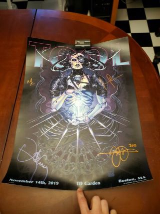 Tool 2019 Tour Poster Autographed Signed Boston 137 Of 650