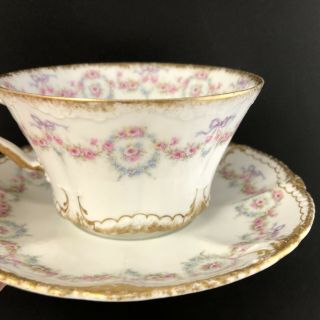 Theodore Haviland Limoges Double Gold SET of 8 Teacups & Saucers Sch 330 3