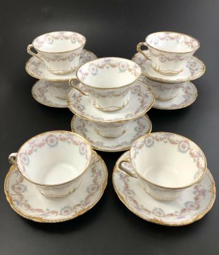 Theodore Haviland Limoges Double Gold SET of 8 Teacups & Saucers Sch 330 4