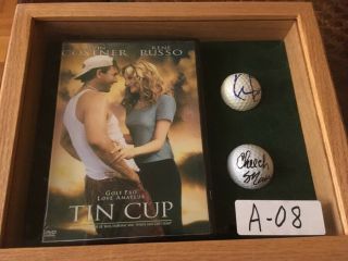 Kevin Costner Cheech Marin " Tin Cup " Signed 2 Golf Balls And Dvd