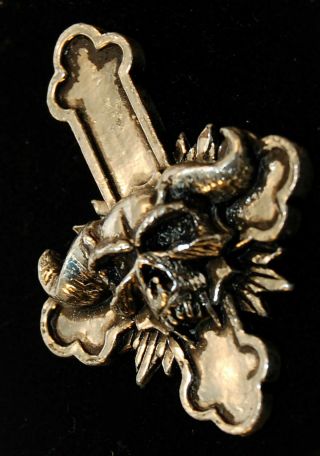 Pin - Vintage Danzig Lucifuge Never Worn Small Official Rare 1994 Skull Cross