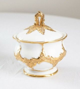 Antique Meissen Porcelain Coffee/Tea Set,  White with Gold Leaf Accents,  Ca 1880 10