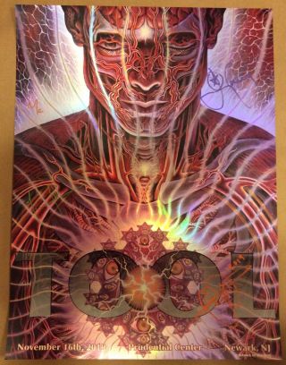 Tool Signed Prudential Center Newark Jersey Event Poster 11/16 124/800 Grey