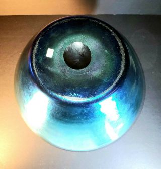 Massive 11 in Carder Steuben 2683 Blue Aurene Rose Jar Vase at 5
