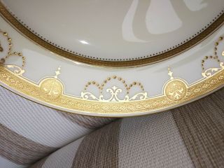 8 Mintons for Tiffany & Co Gold Encrusted Dinner Plates Prince of Wales Feather 3