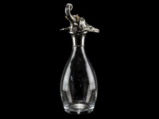 Art Deco Silver Plated Mika Figural Elephant Decanter