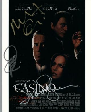 Robert Deniro Sharon Stone Joe Pesci Casino Autographed Signed 8x10 Photo Piccoa