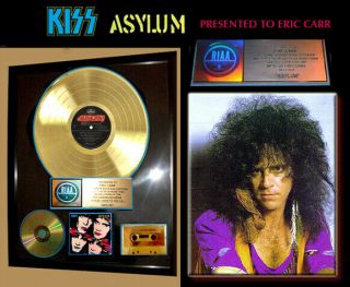 Authentic,  Kiss,  " Asylum " Gold Riaa Record Award To Eric Carr,  Gene Simmons.