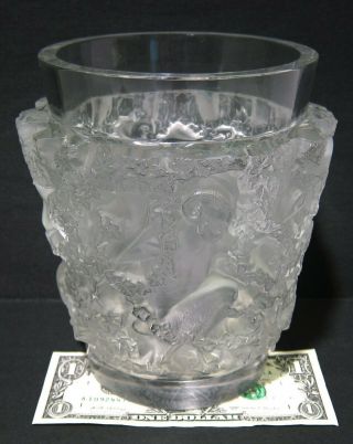Rene Lalique Bacchus Frosted Crystal Glass Vase - 1938 12