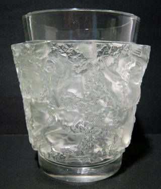 Rene Lalique Bacchus Frosted Crystal Glass Vase - 1938 4