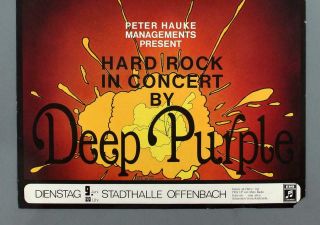 DEEP PURPLE - mega rare vintage Offenbach June 1970 concert poster 3