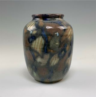 Signed Jens Jensen Rookwood Mottled Pottery Vase 6197 Size C 8 - 3/4 "